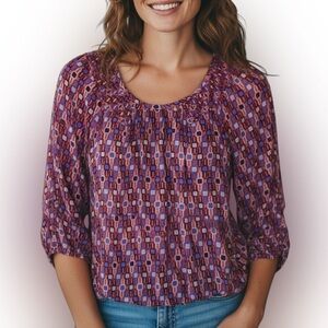 Colorful Sheer Petite Blouse